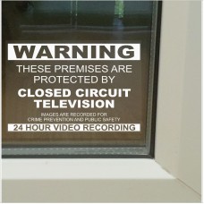 6 x These Premises are Protected by Closed Circuit Television-130mm Worded-Window Stickers-Images are Recorded for Crime Prevention and Public Safety-24hr CCTV Monitored Video Recording-Self Adhesive Vinyl Sign 